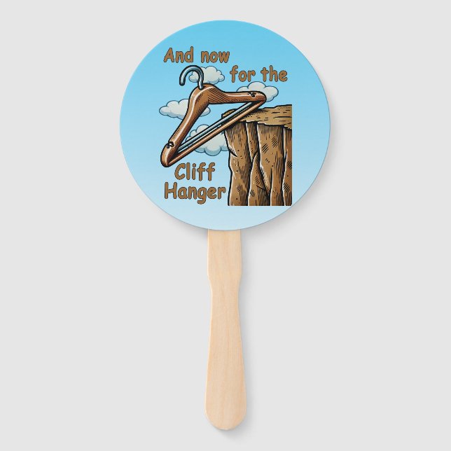 Leque Imagem divertida de Cliff Hanger com Reprodução de (Frente)