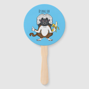 Leque Imagem do desenho do macaco Cotton Top Tamarin