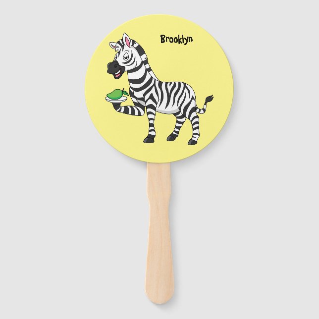 Leque Imagem engraçada de desenho animado zebra (Frente)