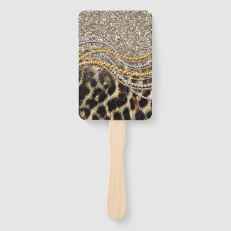 Leque Impressão Animal de Leopardo Tendente e Bonita