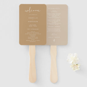 Leque INDIE Bohemian Earth Toned Beige Weding Program