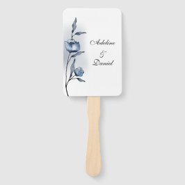 Leque Indigo Romance Wedding Program Hand Fans