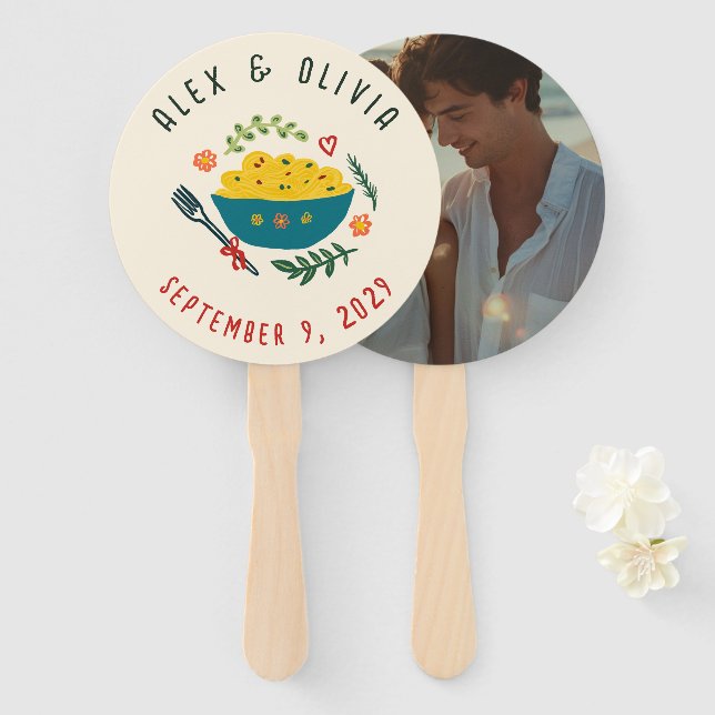 Leque Isso É Comida Italiana Amore CASAMENTO Personaliza (Frente e Verso)