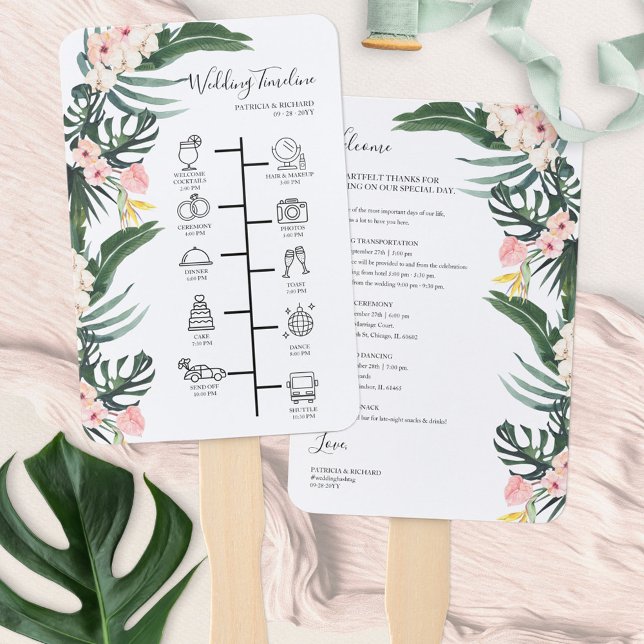 Leque Itinerário de Casamento Coquetel - Ícone Boas-vind (Criador carregado)