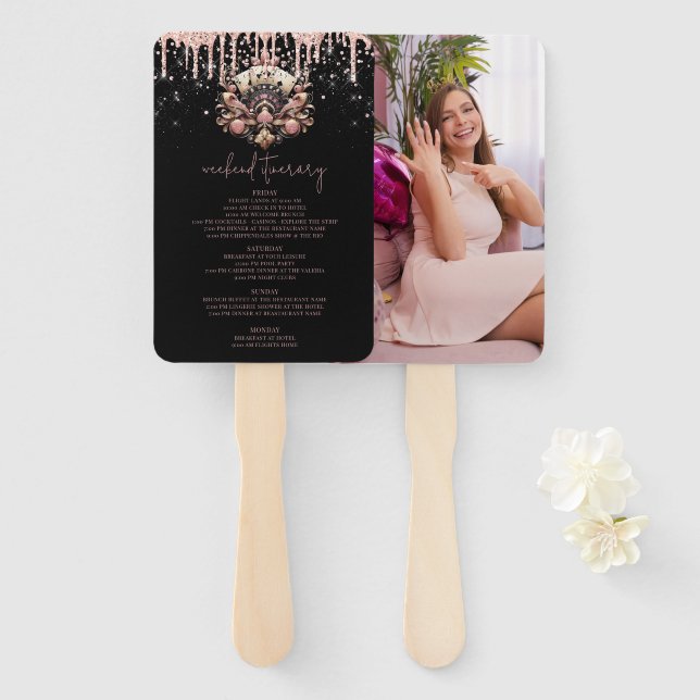 Leque Itinerário e Foto da Bachelorette Las Vegas (Frente e Verso)