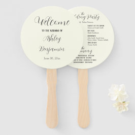 Leque Ivory Color Simple Wedding Ceremony Program