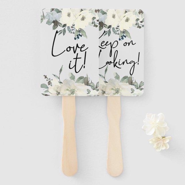 Leque Ivory White Roses Floral Diz Sim Ao Vestido (Frente e Verso)