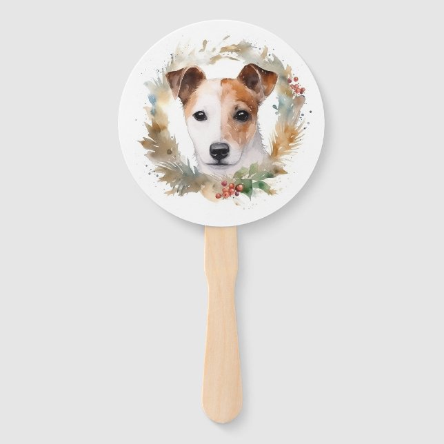 Leque Jack Russell Christmas Wreath Festivo Pup (Frente)