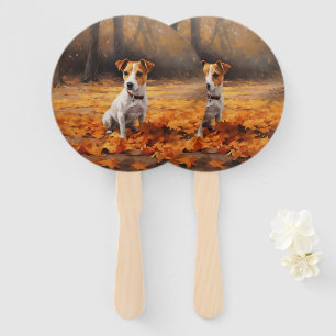 Leque Jack Russell no outono deixa cair inspiração