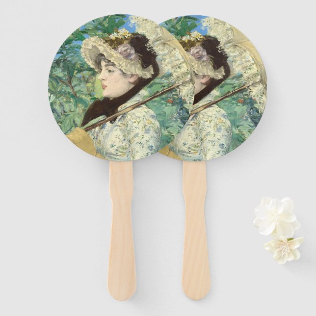 Leque Jeanne (Primavera) Edouard Manet (Frente e Verso)