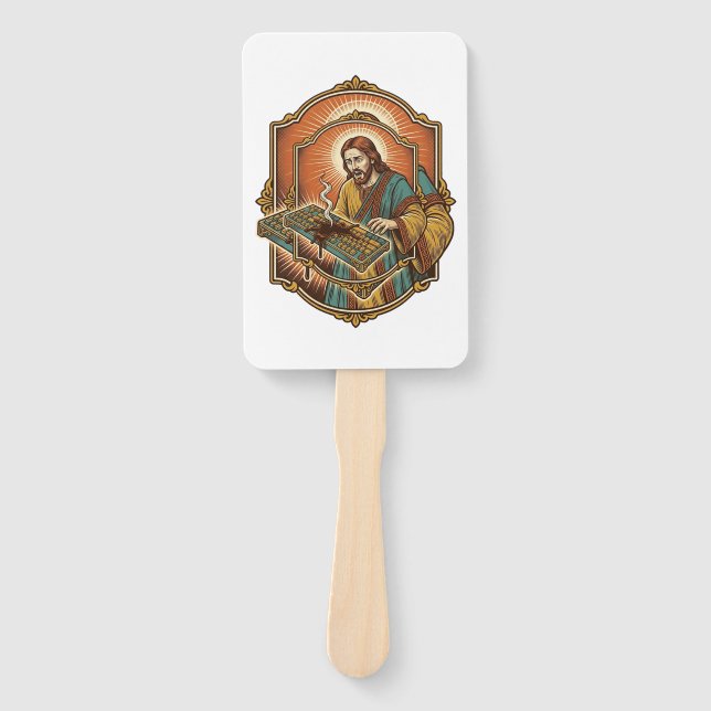 Leque Jesus Café Derramado Teclado Mecânico Quebrado Tec (Frente)