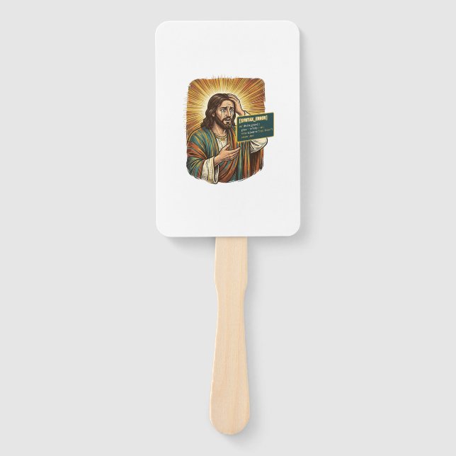 Leque Jesus chorando Erro de sintaxe Programador de codi (Frente)
