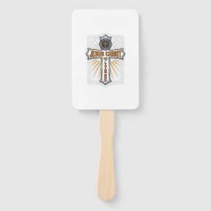 Leque Jesus Cristo Minha Esperança Viva Cruz Vintage