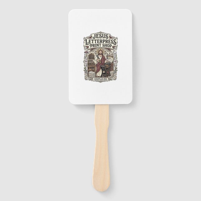 Leque Jesus Letterpress Print Shop Jesus Letterpress Pri (Frente)