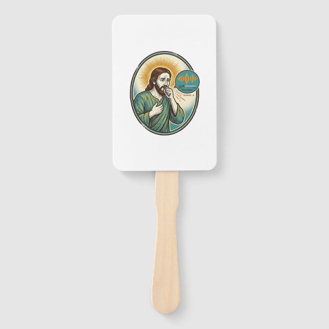 Leque Jesus Tossindo Nota de Voz de Audio Mensagem de Te (Frente)