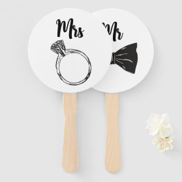 Leque Jogos de casamento Chic Preto e Branco para Noiva
