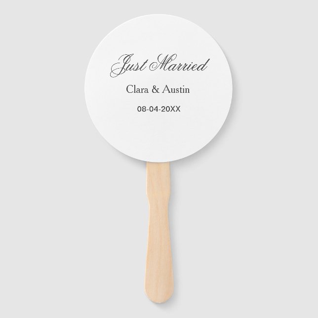 Leque Just Married add couple name date year wedding sim (Frente)