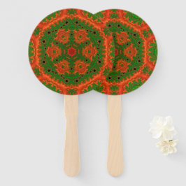 Leque Kaleidoscópio Laranja e Verde Conjunto de Ventilad