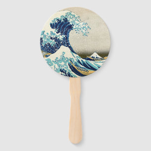 Leque Katsushika Hokusai - A onda do Excelente de Kanaga