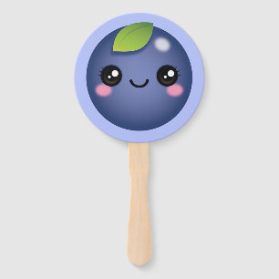Leque Kawaii Blueberry Hand Fan