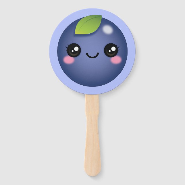 Leque Kawaii Blueberry Hand Fan (Frente)