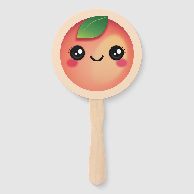 Leque Kawaii Peach Hand Fan (Frente)