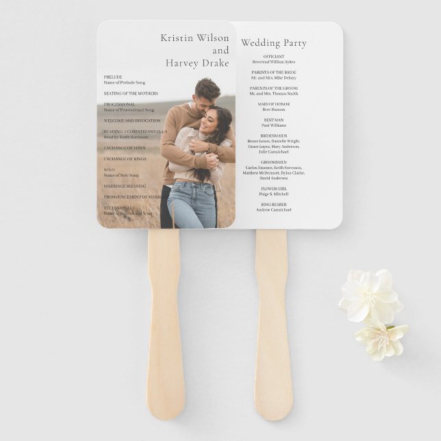 Leque Kristin Photo Modern Wedding (Frente e Verso)