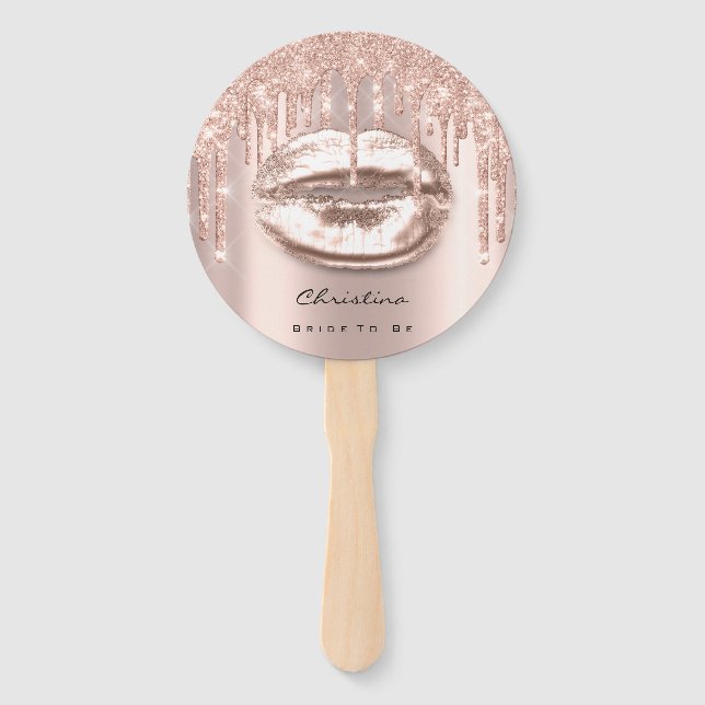 Leque Lábios Beijo Doce Rosa 16º Chá de panela Sparkly (Verso)