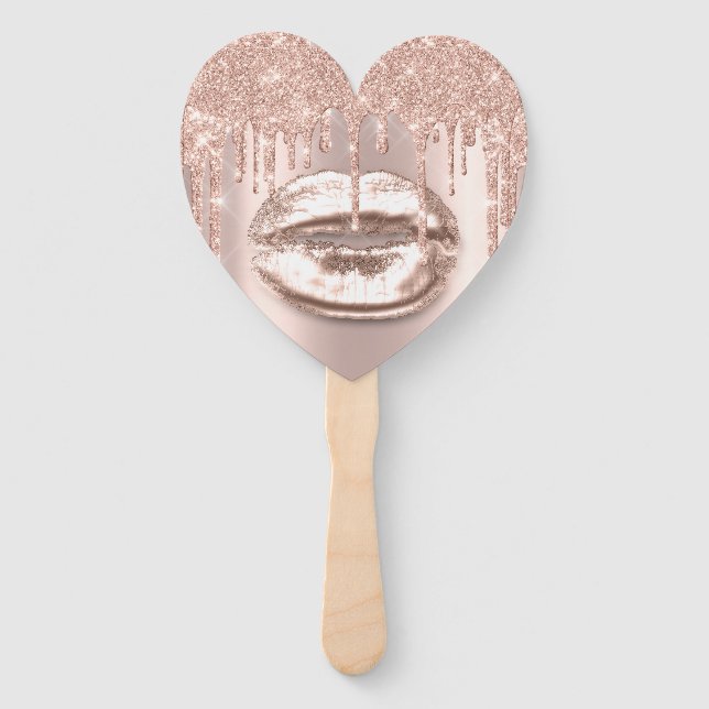 Leque Lábios Beijo Doce Rosa 16º Chá de panela Sparkly (Verso)