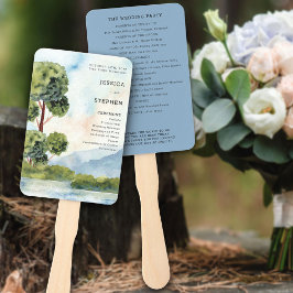 Leque Lago Evergreen Watercolor Blue