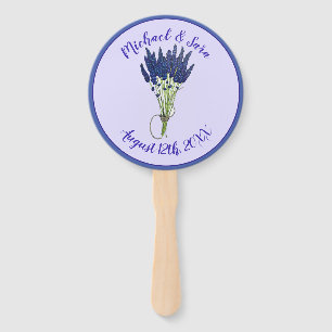 Leque Lavandula Lavanda Floral Púrpura Favor do Casament