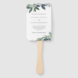 Leque Leafy Watercolor | Folhagem de Casamento