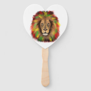Leque Leão de rasto vermelho-amarelo, desenho da Jamaica