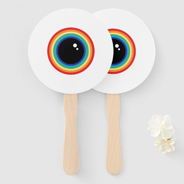 Leque Legal Rainbow Eyeball (Frente e Verso)
