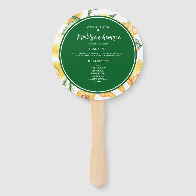 Leque Lemon italiano La Dolce Vita Casamento Conjunto de (Frente)