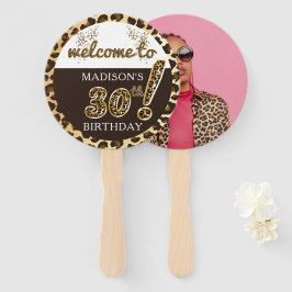 Leque Leopard Balloon Script Birthday Foto Personalizada