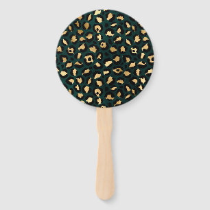 Leque Leopardo Dourado e Teto Série Design 1