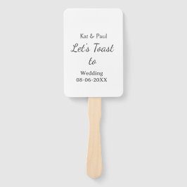 Leque Let's toast to wedding add name date simple couple