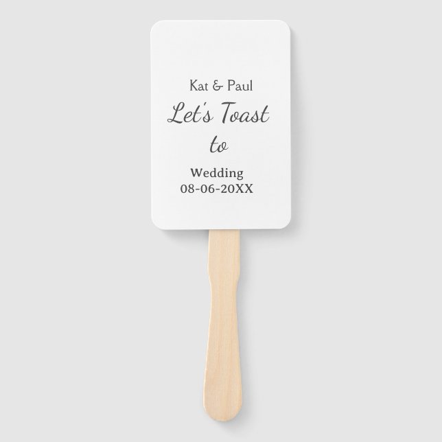 Leque Let's toast to wedding add name date simple couple (Frente)