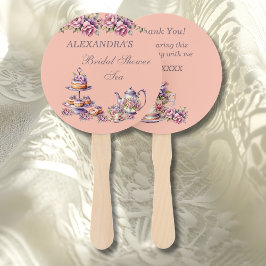 Leque Lilac Peach Floral Tea Party Bridal Shower