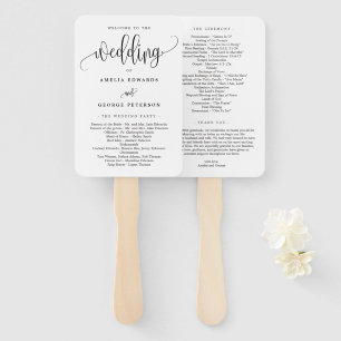 Leque Linda caligrafia EDITABLE COLOR Wedding Program