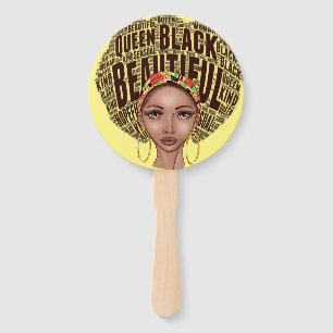 Leque Linda mulher negra forte afrocêntrica
