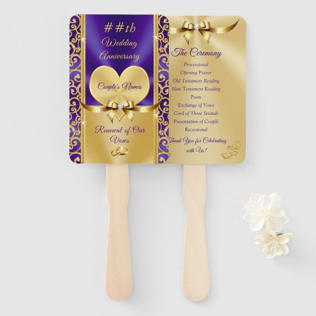 Leque Lindos fãs do Programa de Aniversário Roxo e Doura (Frente e Verso)