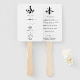 Leque Lustre Preto Branco Monograma Casamento