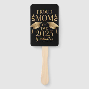 Leque Mãe Orgulhosa de Dois Graduandos de 2025 Graduados