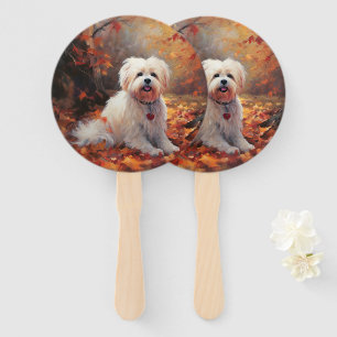 Leque Malti Tzu no outono Folhas caem inspiração
