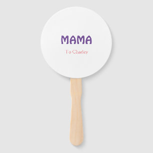 Leque Mama feliz mães retro roxo adicionar nome texto vi