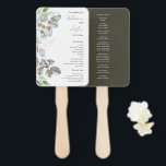 Leque Mão De Casamento Eucalyptus Com Aquarela De Orçame<br><div class="desc">Programa de Casamento Eucalyptus de Aquarela Verde. Folhas de folha de ouro falsas. A fonte do script é realçada com a fonte de nome de serif de leitura fácil. Fácil de ajustar para as suas necessidades de casamento.</div>