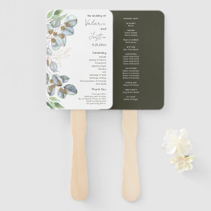 Leque Mão De Casamento Eucalyptus Com Aquarela De Orçame