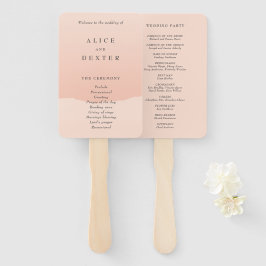 Leque Mão de Programas de Casamento de Rosa de Blush Min